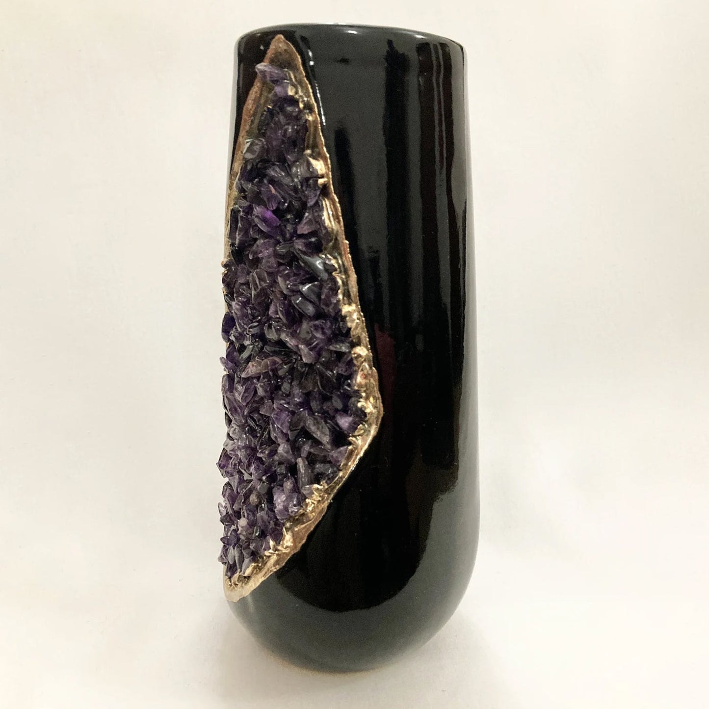 Set of 2 Black Ceramic Vases-1