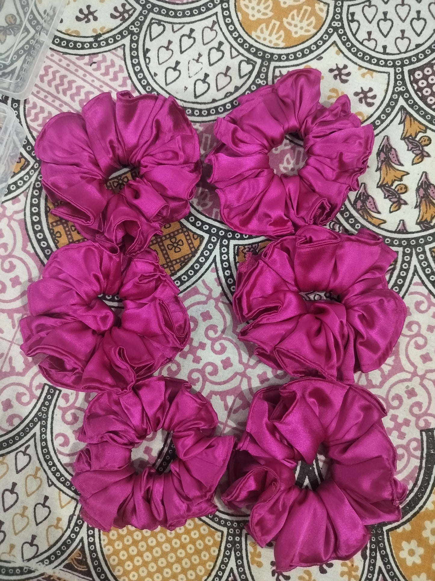 Handmade Premium Satin Scrunchies (Pack of 6)