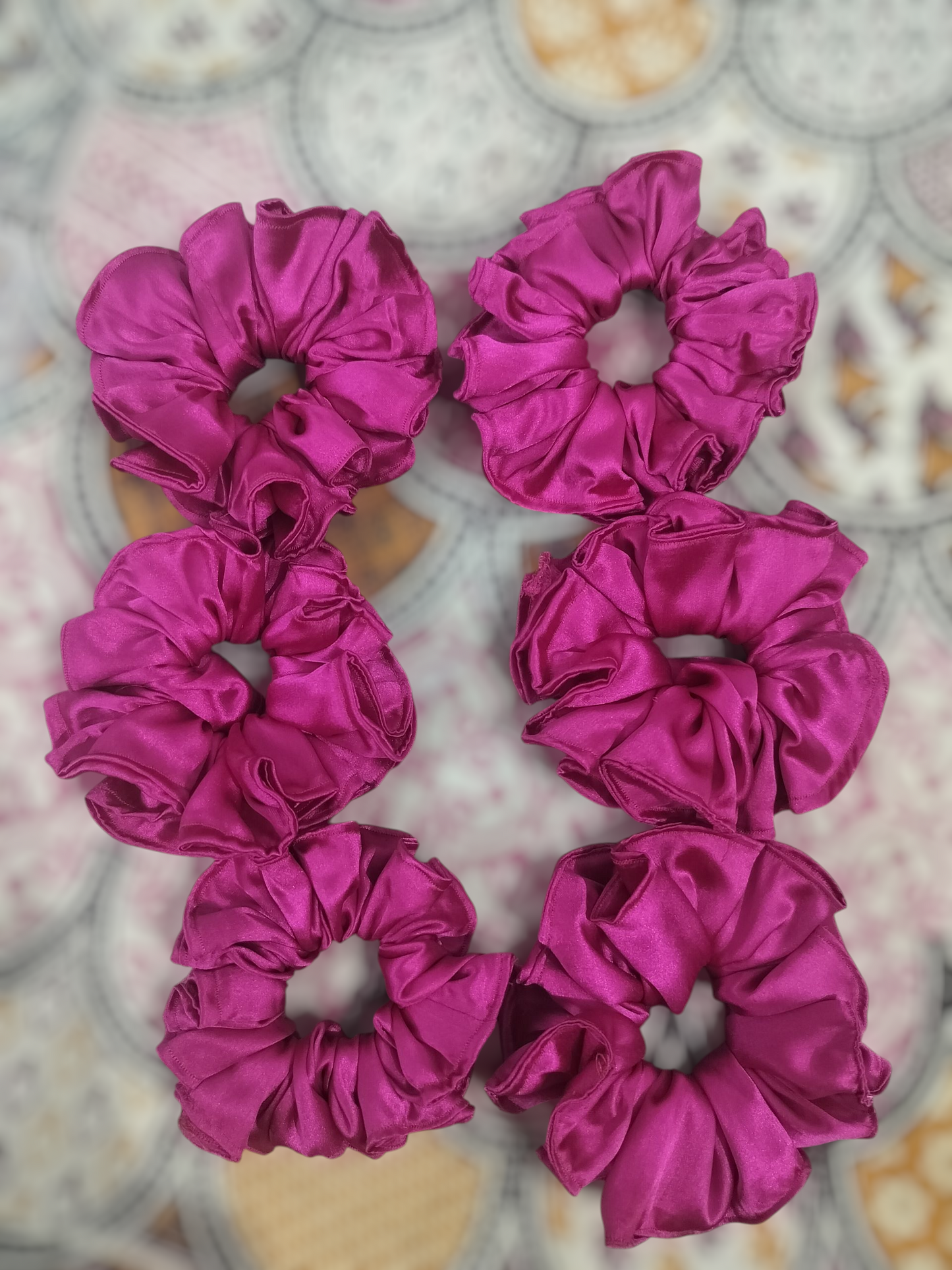 Handmade Premium Satin Scrunchies (Pack of 6)
