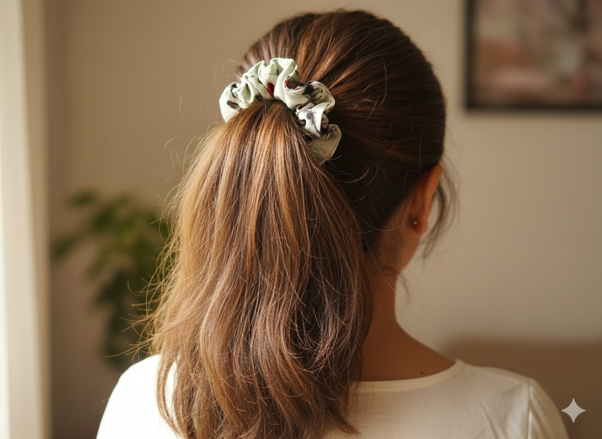 Kuhuki's Floral/Abstract Printed Soft Fabric Scrunchie - Comfy Hair Tie for Women