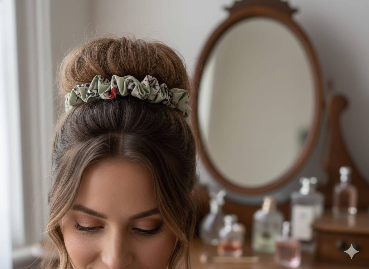 Kuhuki's Floral/Abstract Printed Soft Fabric Scrunchie - Comfy Hair Tie for Women