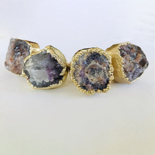 Set of 4 Amethyst/Agate Classic Vintage Finish Cabinet Drawer Pull Wardrobe Dresser Interior Decorative Handle-1